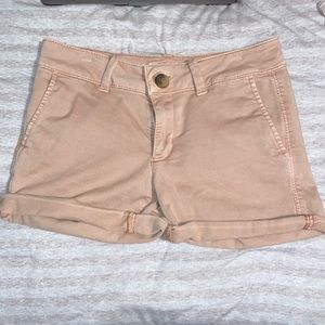 soft light pink jean shorts